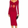 Clearance * Versace Long Sleeve Ruched Dress