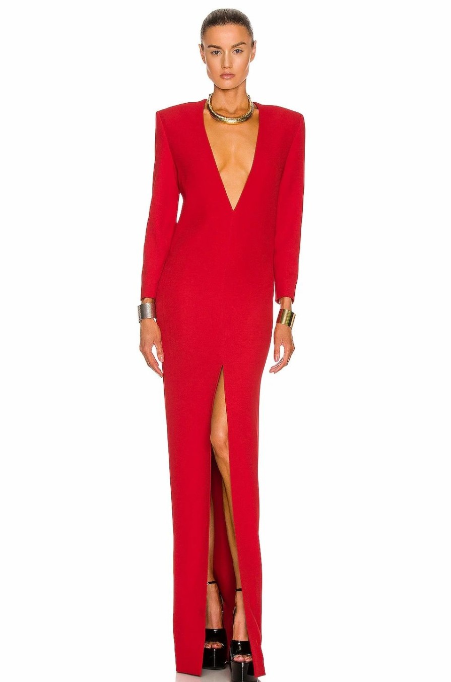 Wholesale * Saint Laurent Long Sleeve Maxi Dress