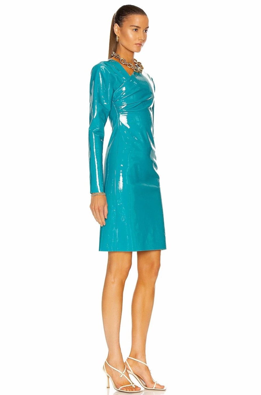 Clearance * Bottega Veneta Patent Stretch Leather Dress