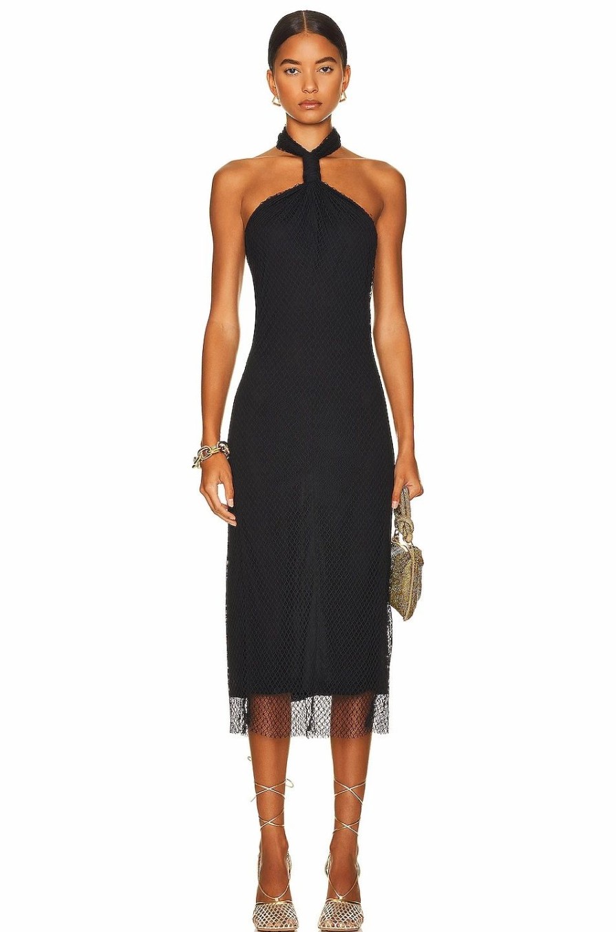 Best * Helmut Lang Mesh Layered Midi Dress