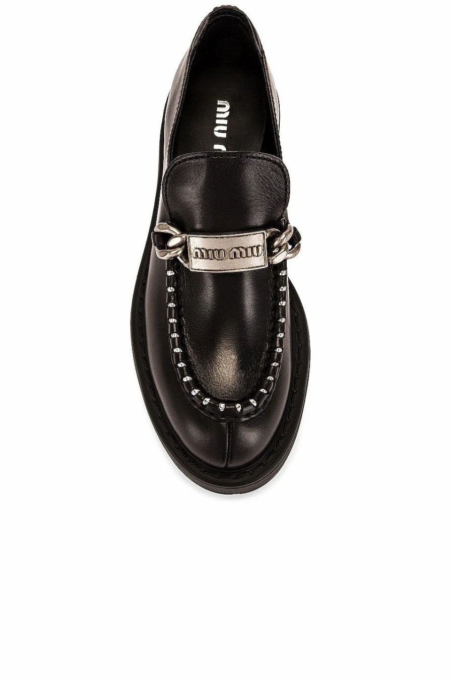 Best * Miu Miu Leather Platform Loafers