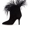 Online * Paris Texas For Fwrd Suede Stiletto Ankle Boot With Marabou Feathers