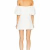 Online * Self Portrait White Bonded Crepe Puff Sleeve Mini Dress