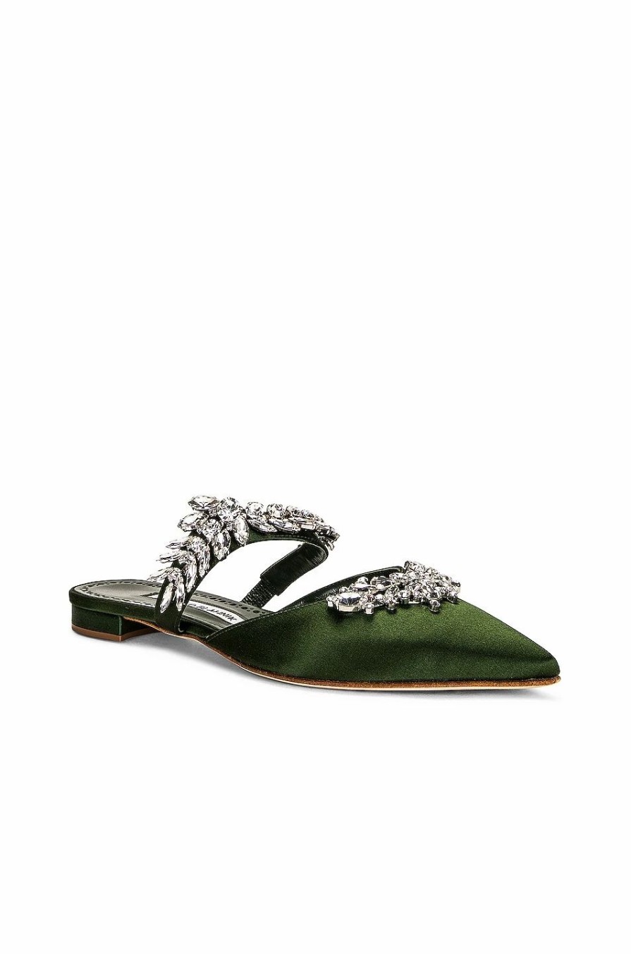 Online * Manolo Blahnik Satin Lurumflat 10 Mule