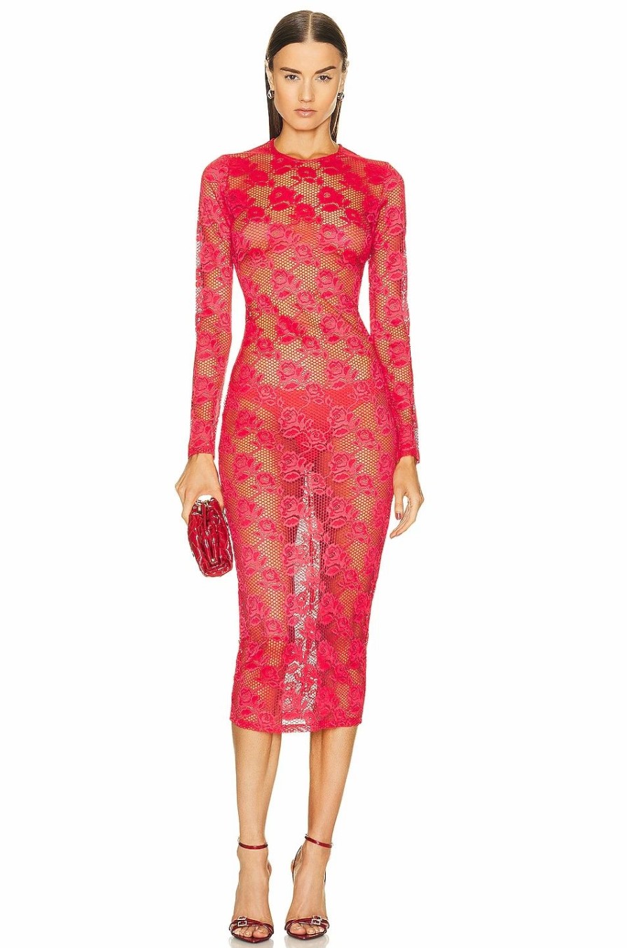 Wholesale * Fleur Du Mal Rosalia Lace Long Sleeve Dress In Tamale