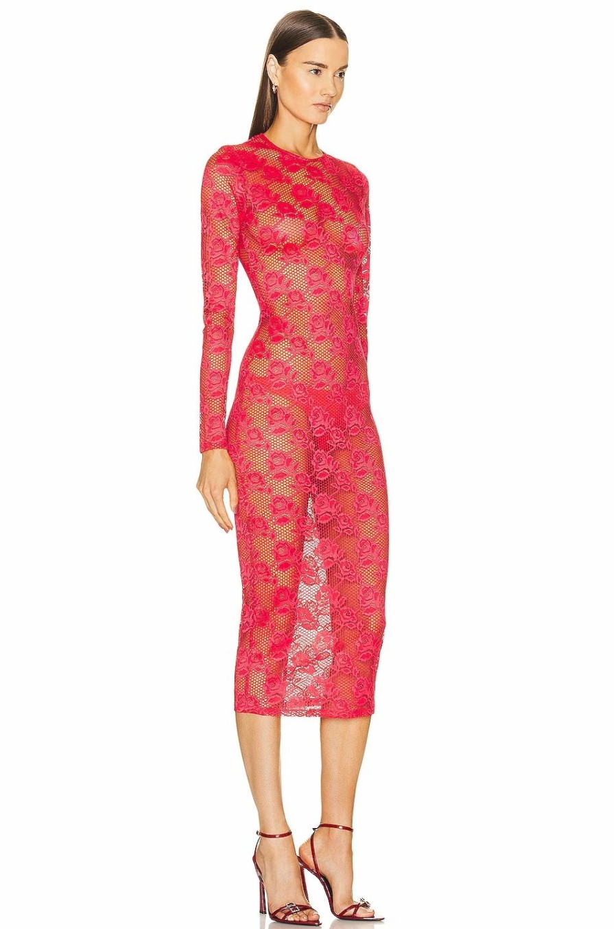 Wholesale * Fleur Du Mal Rosalia Lace Long Sleeve Dress In Tamale