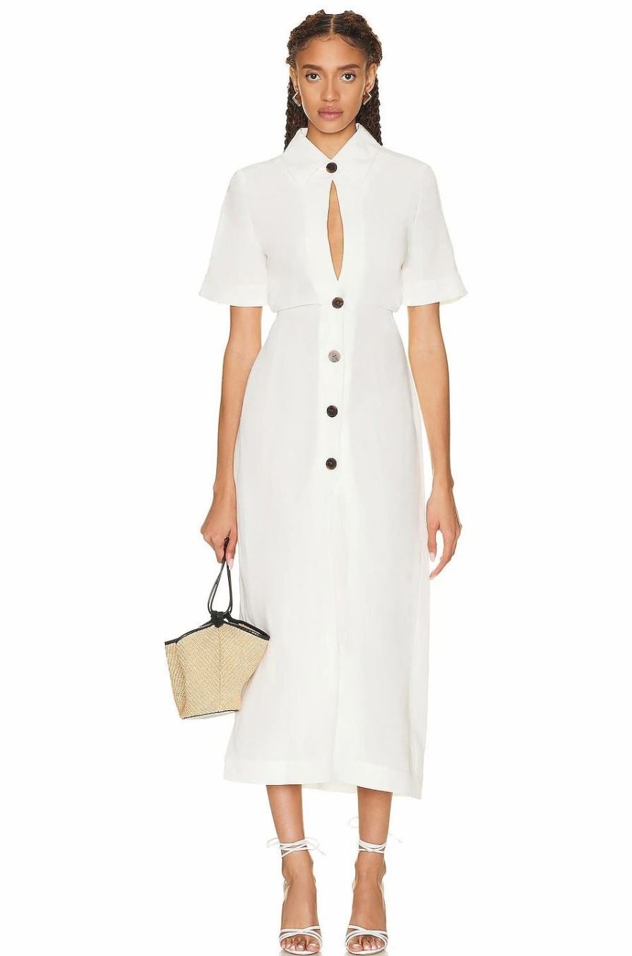 Online * Matthew Bruch Blouson Midi Shirt Dress