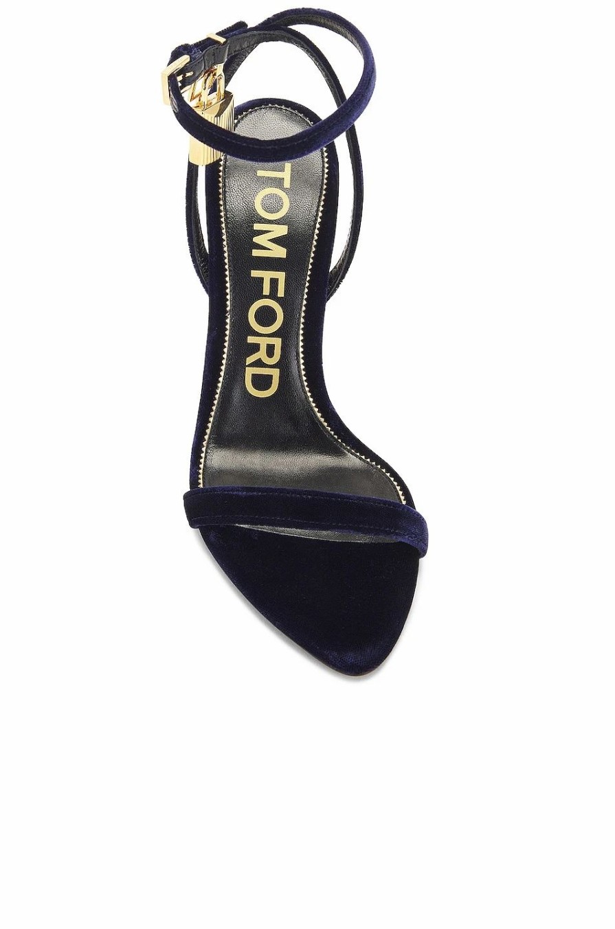 Hot * Tom Ford Velvet Padlock Pointy Naked Sandal 105