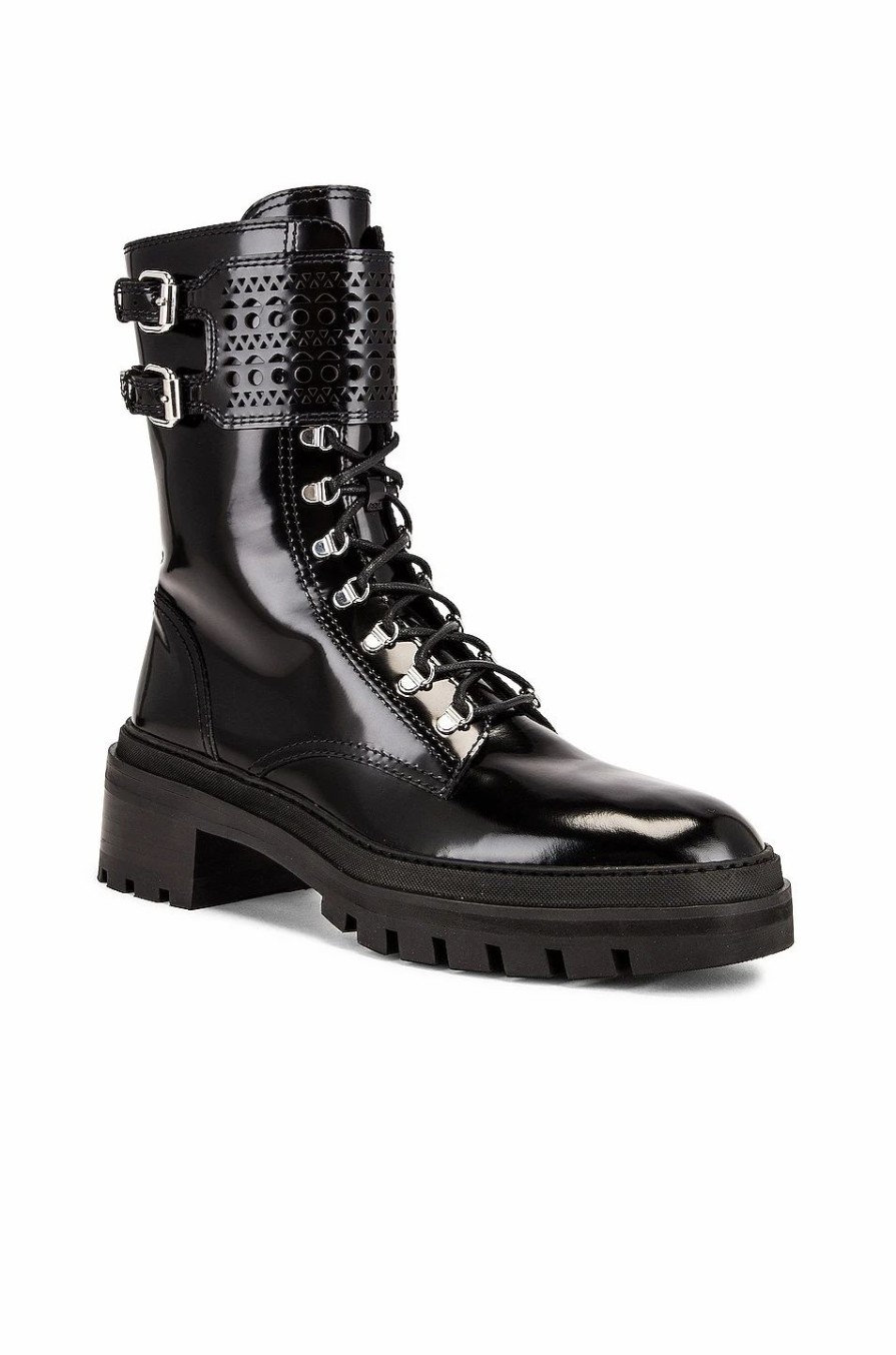 Clearance * Alaia Buckle Military Boots