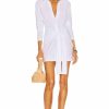 Clearance * Norma Kamali Mini Tie Front Nk Shirt Dress