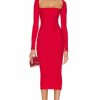 Clearance * Laquan Smith Off The Shoulder Midi Dress