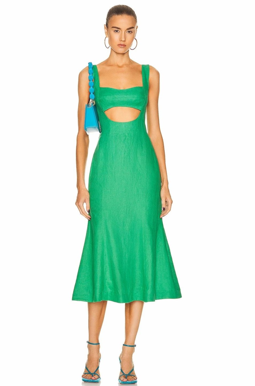 New * Matthew Bruch For Fwrd Eva Fluted Midi Dress