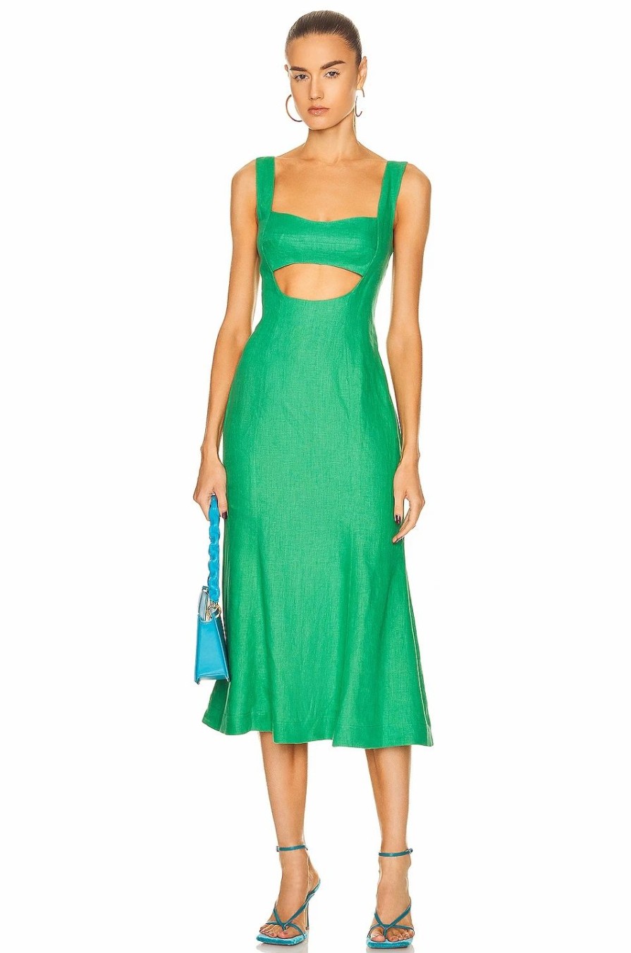 New * Matthew Bruch For Fwrd Eva Fluted Midi Dress