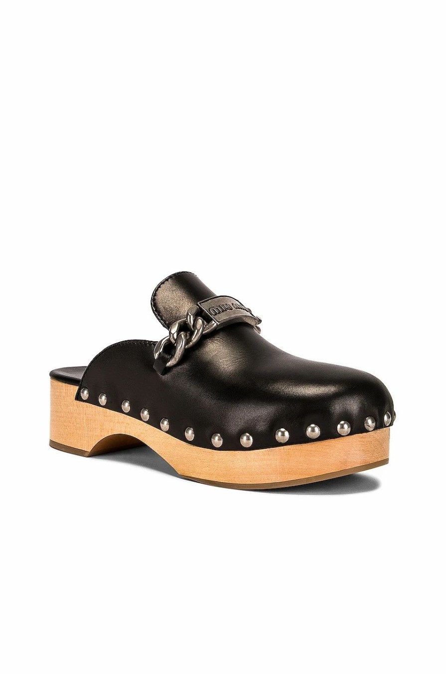 Wholesale * Miu Miu Logo Chain Clogs