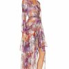 Wholesale * Patbo Tie Dye Lurex Hi Low Wrap Dress