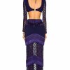 Hot * Patbo Fringe & Lace Long Sleeve Cut Out Maxi Dress