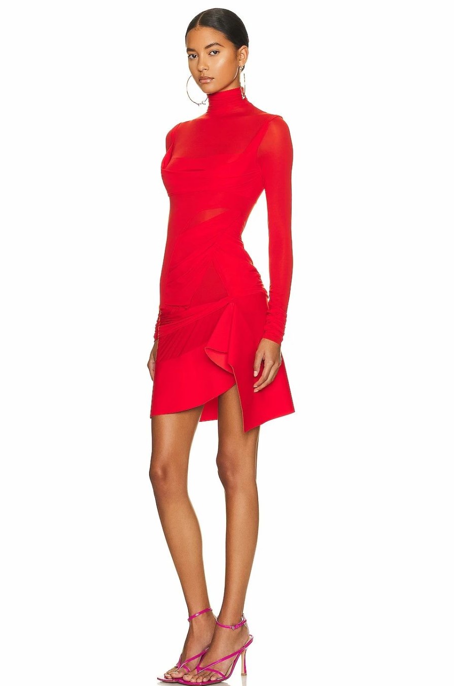 Online * Mugler Stretch Layered Dress