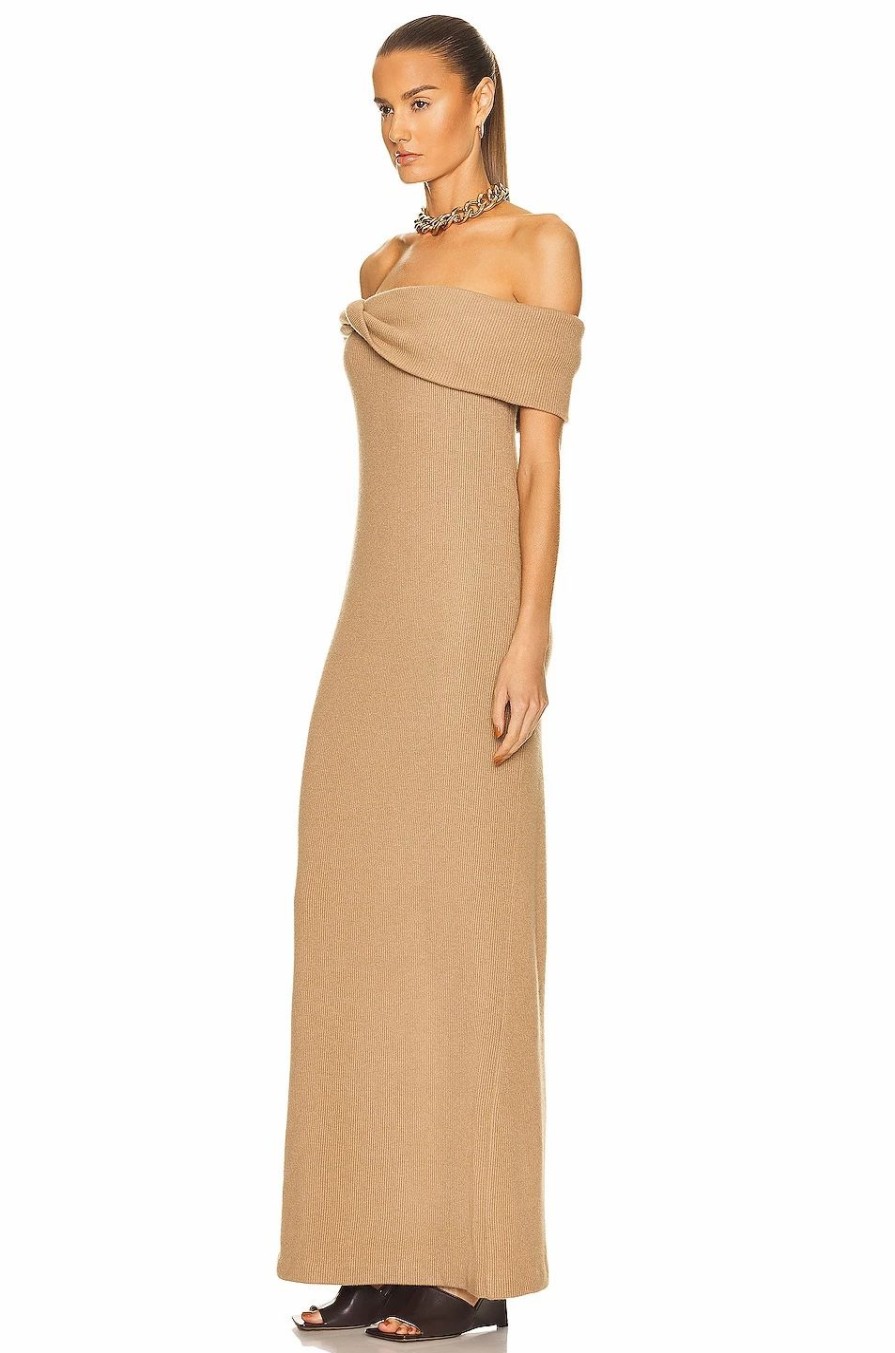 Best * Brandon Maxwell Off The Shoulder Rib Knit Gown