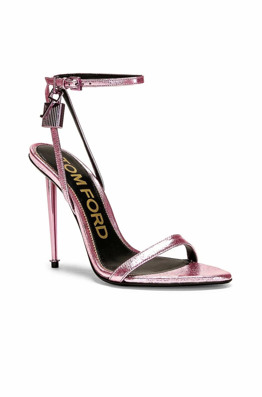 Best * Tom Ford Metallic Padlock Pointy Naked 105 Sandal