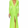 Wholesale * Alex Perry Dalton V Neck Long Sleeve Ruched Gown