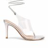 Clearance * Gianvito Rossi Leather Plexy Strappy Heels