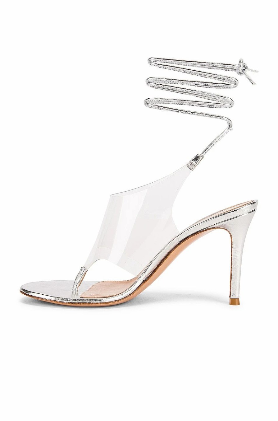 Clearance * Gianvito Rossi Leather Plexy Strappy Heels