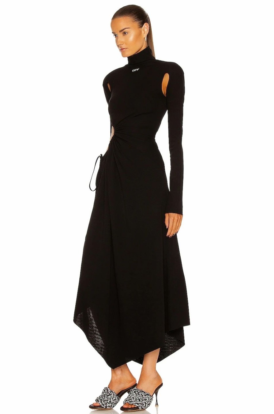 Best * Off-White Plisse Panel Dress