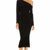 Clearance * Norma Kamali Long Sleeve Drop Shoulder Fishtail Dress