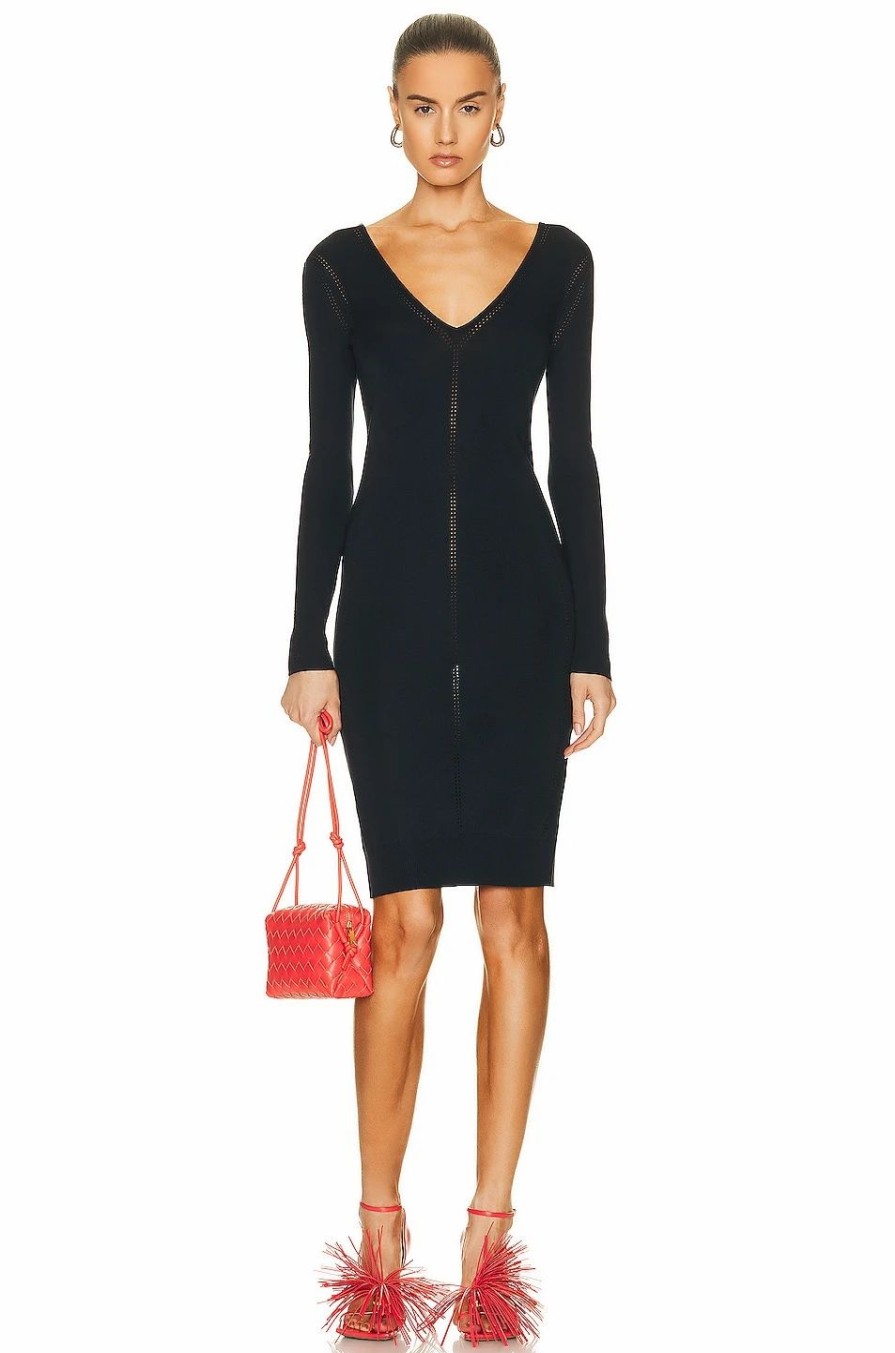 Best * Bottega Veneta Long Sleeve Midi Dress