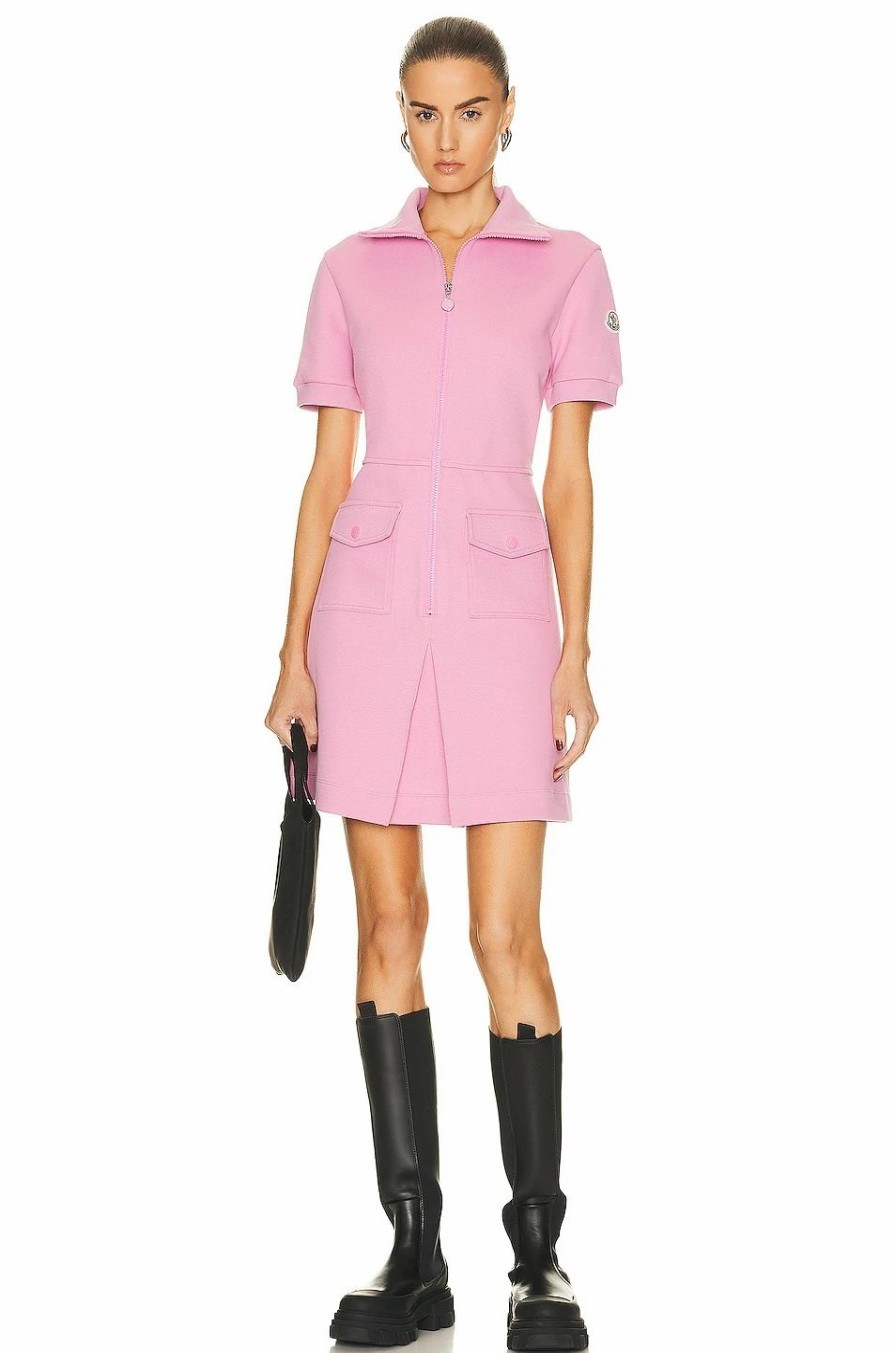 Online * Moncler Turtleneck Short Sleeve Dress