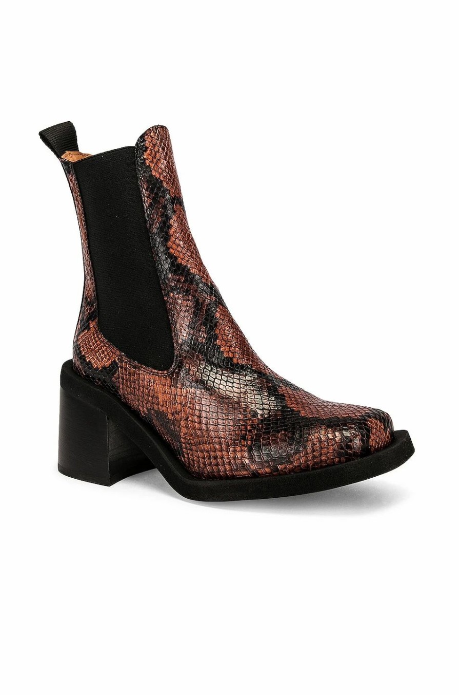 Online * Ganni Embossed Snake Boot