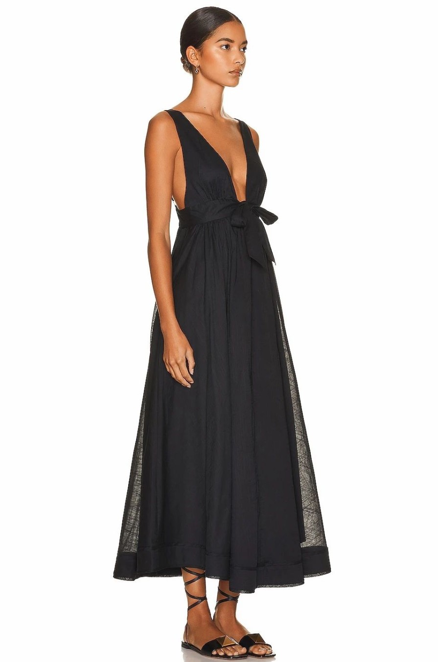 Clearance * Zimmermann Anneke Tie Front Maxi Dress