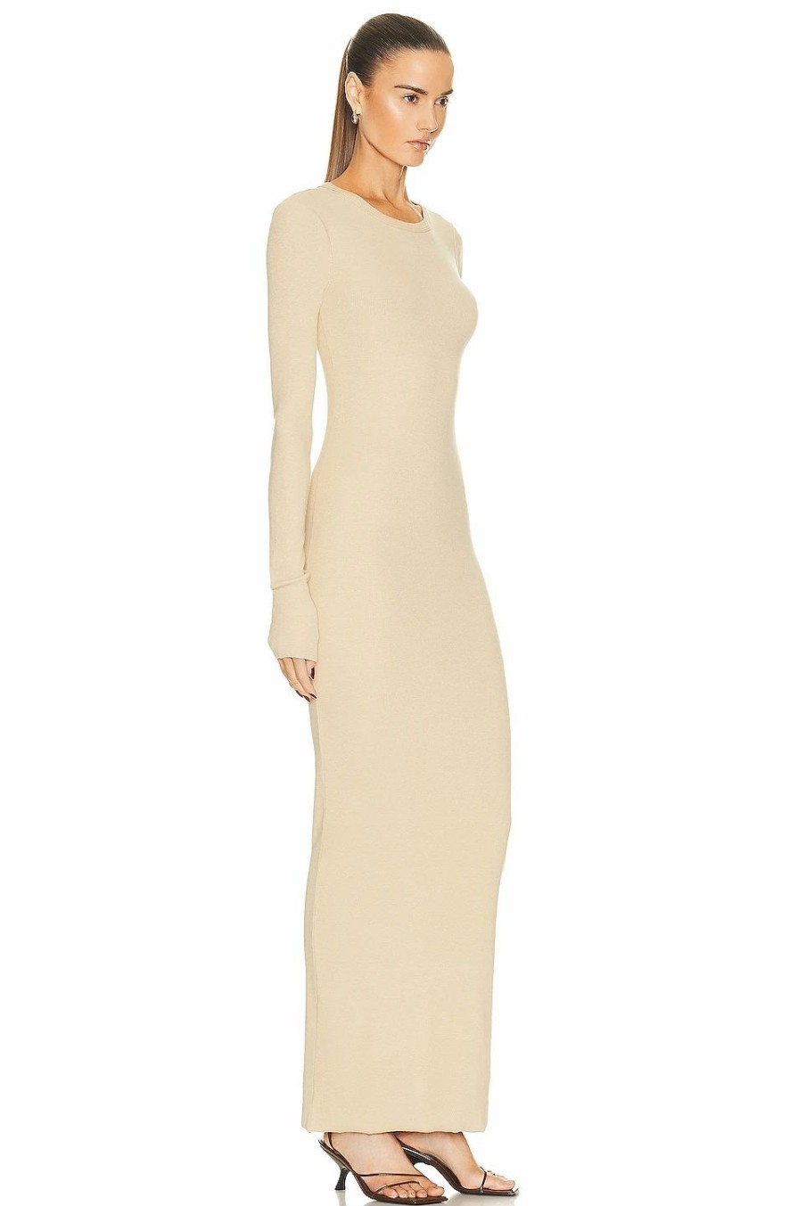 Best * Eterne Long Sleeve Crewneck Maxi Dress