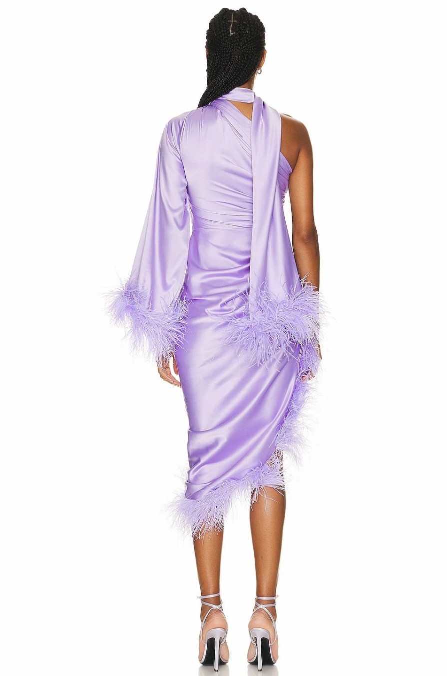 Hot * Patbo Feather Trim Oscar Dress