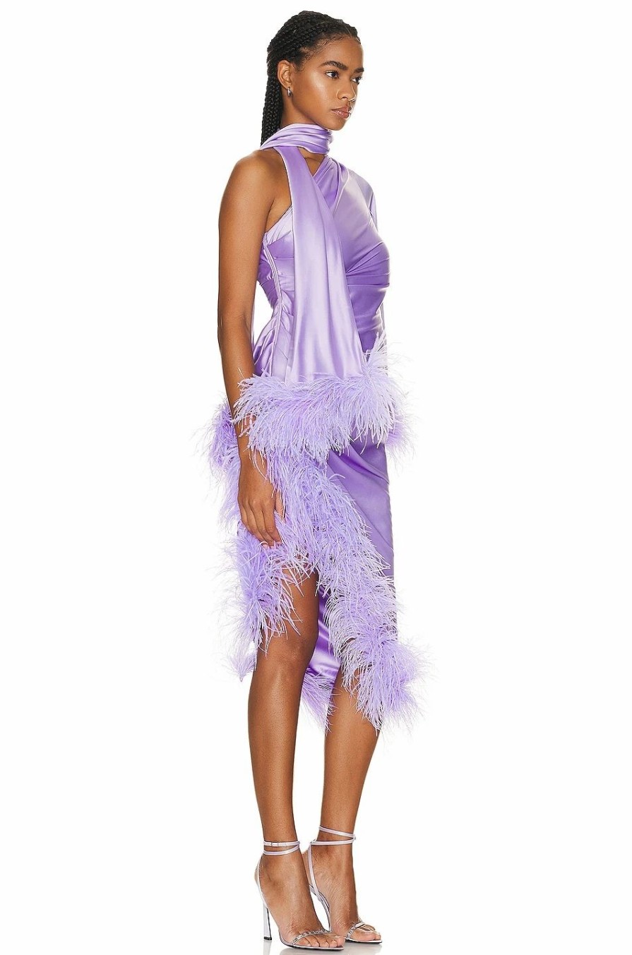 Hot * Patbo Feather Trim Oscar Dress