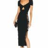 Wholesale * Self Portrait Black Viscose Knitted Midi Dress