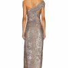 Clearance * Simkhai Zay Hammered Sequin Draped Bustier Midi Dress