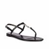 Hot * Saint Laurent Cassandra Embossed Croc Flat Sandals