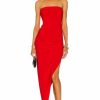 New * Norma Kamali Strapless Side Drape Gown