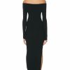 Hot * David Koma Asymmetrical Long Sleeve Off Shoulder Knit Gown