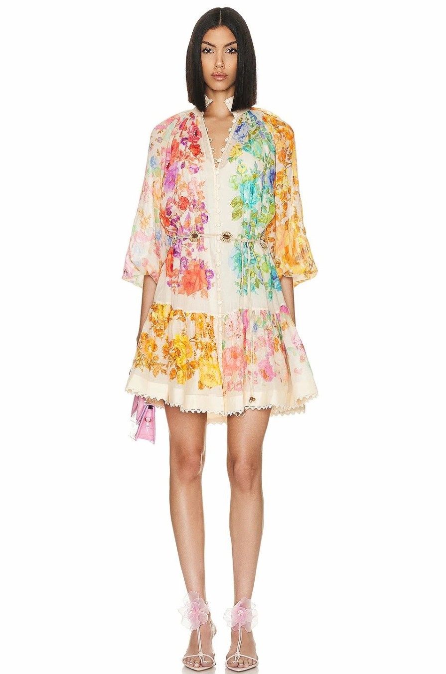 Online * Zimmermann Raie Lantern Mini Dress