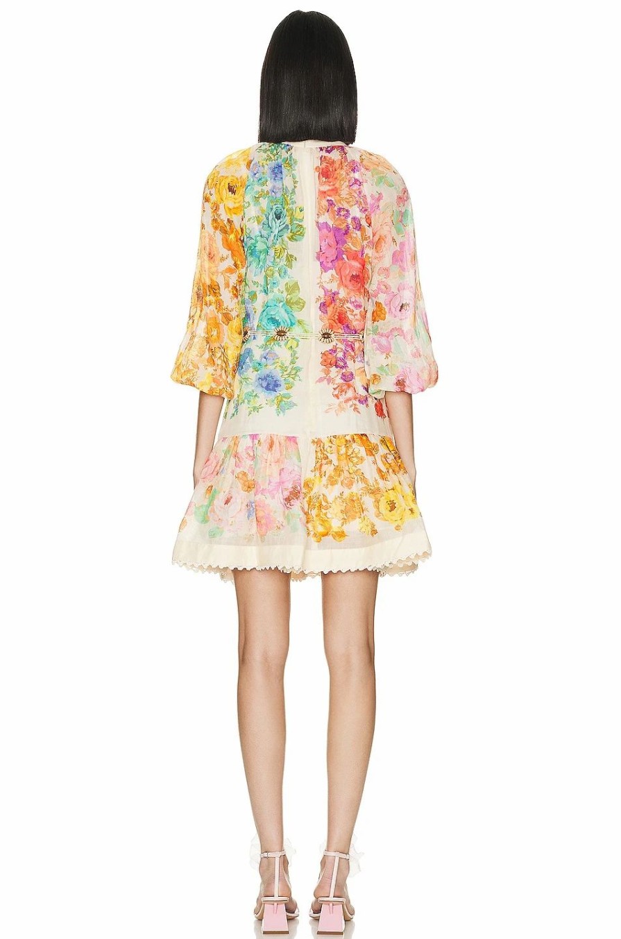 Online * Zimmermann Raie Lantern Mini Dress