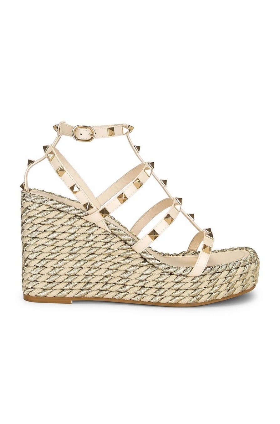 Wholesale * Valentino Garavani Rockstud Torchon Espadrille Wedges