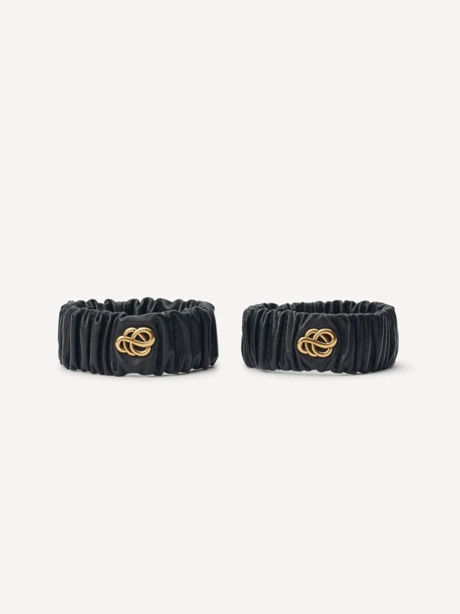 Online * Evelo Leather Wrist Bands Black