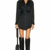 New * Alexander Wang Threaded Placket Draped Shirt Dress