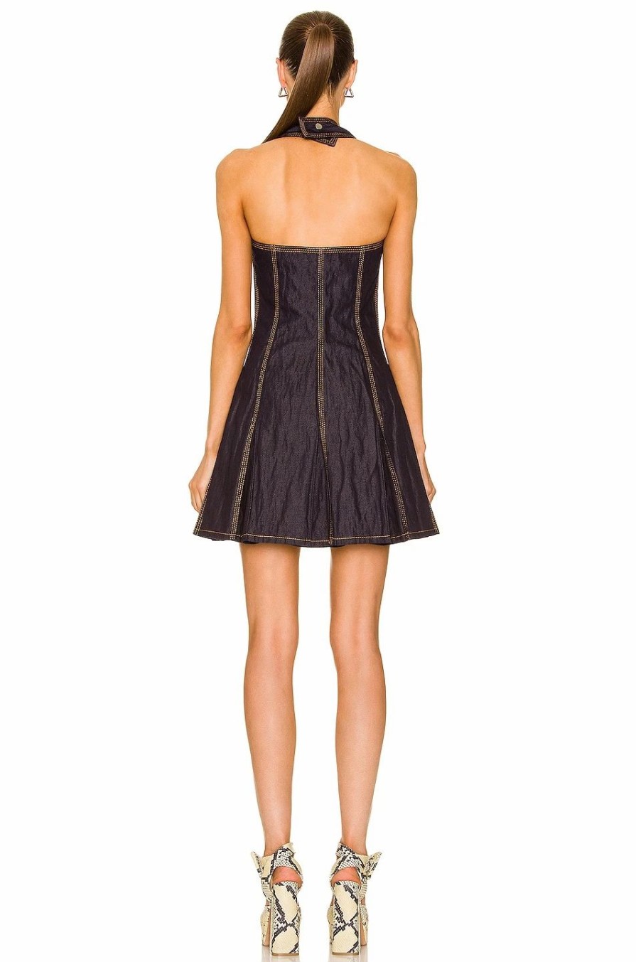 Clearance * Bottega Veneta Metal Denim Twill Dress