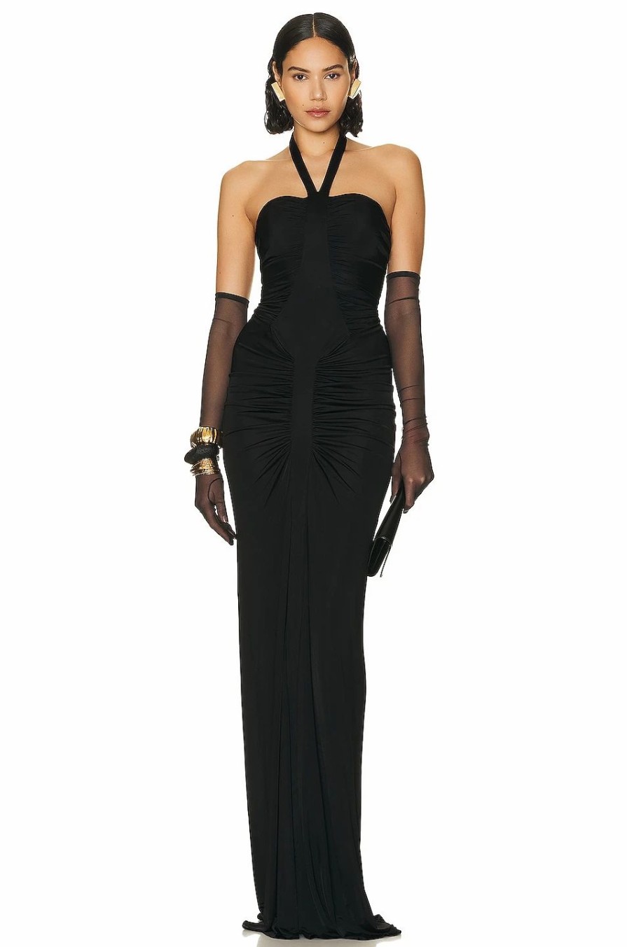 Wholesale * Saint Laurent Halter Neck Maxi Dress