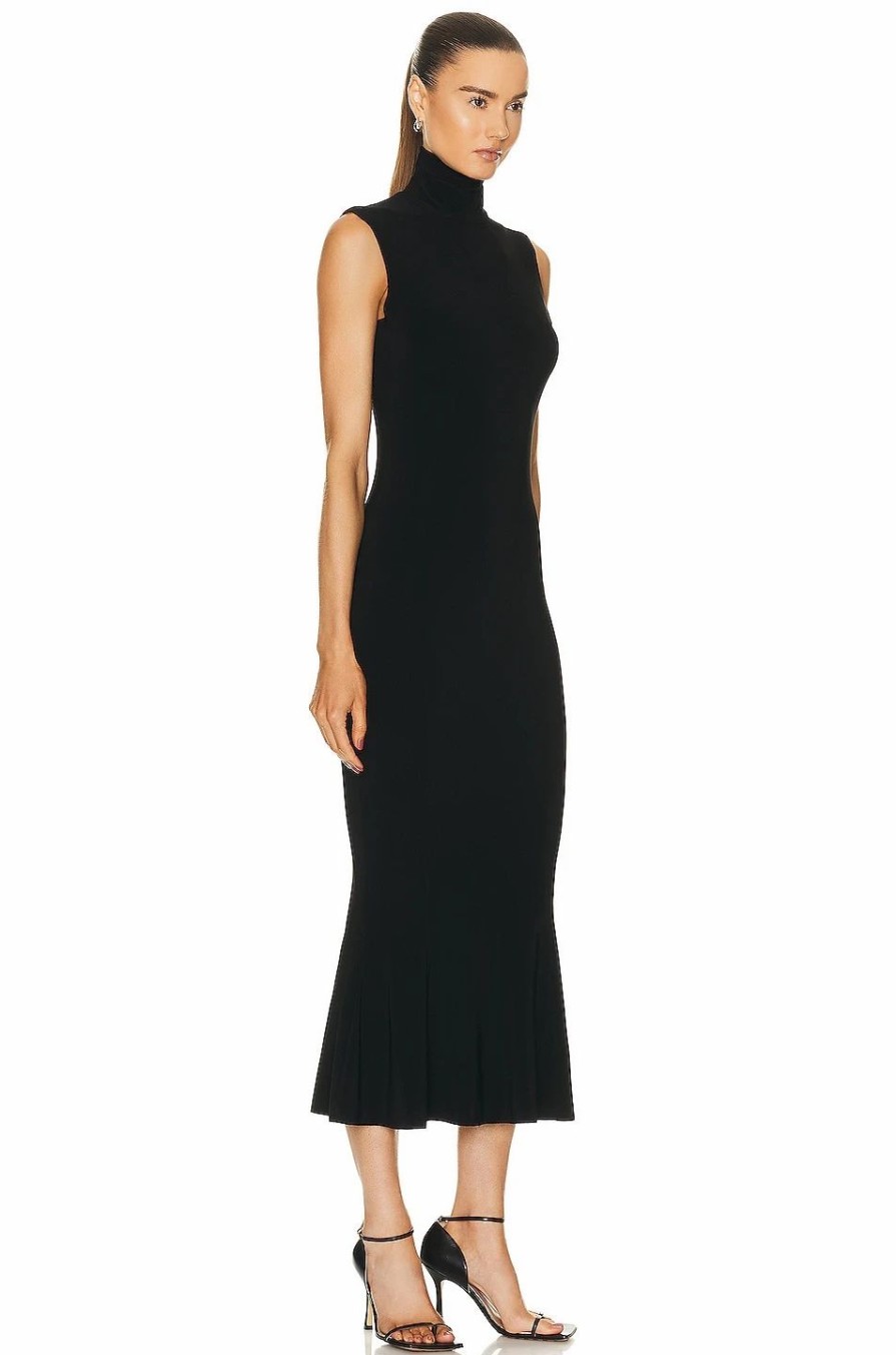 New * Norma Kamali Sleeveless Turtle Fishtail Dress To Midcalf