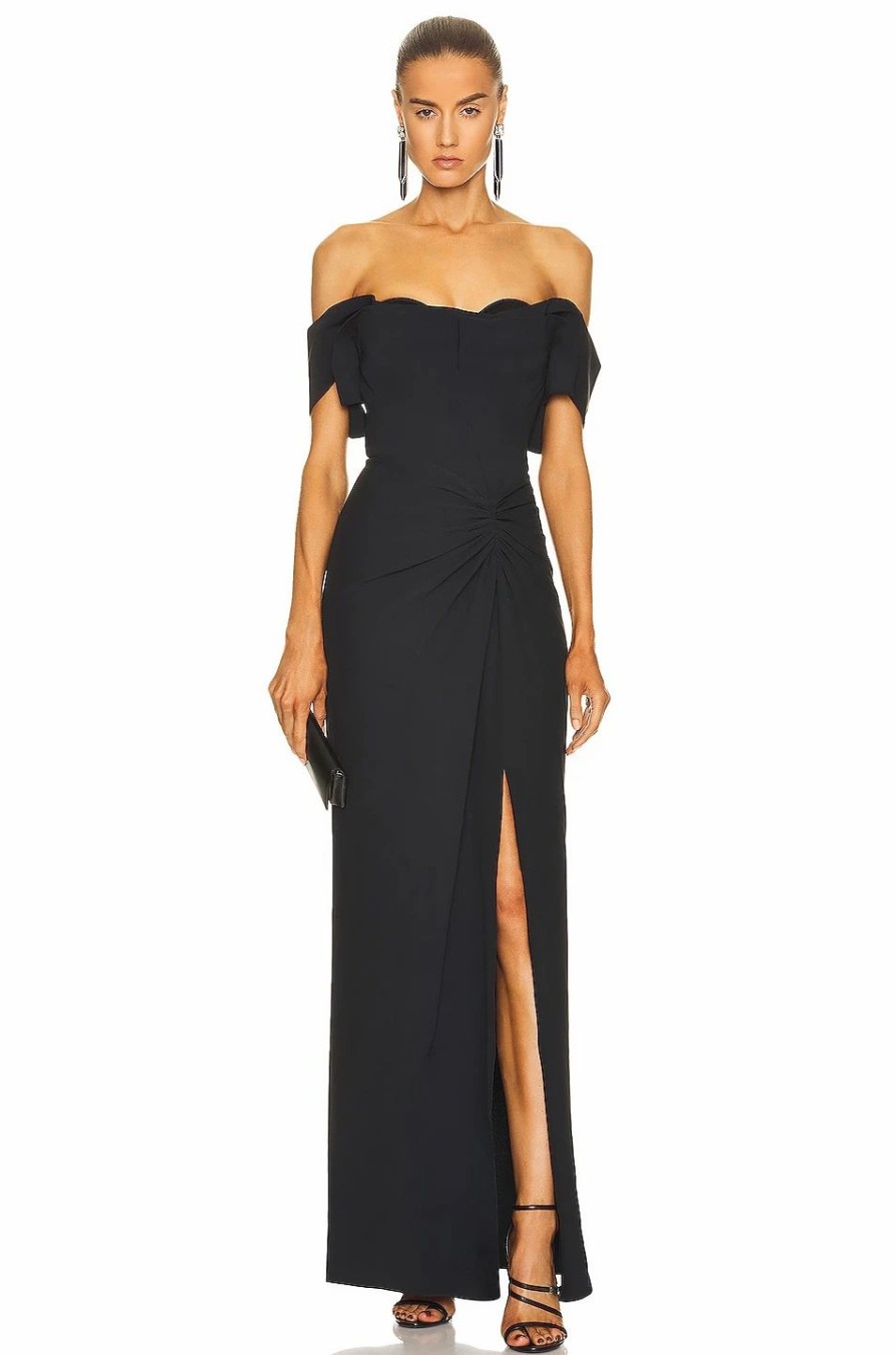 New * Alexander Mcqueen Off Shoulder Long Dress