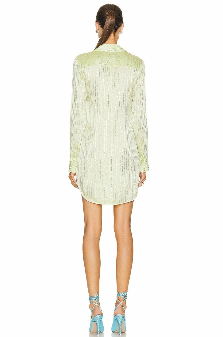 Clearance * Alexander Wang Crystal Hotfix Slim Shirt Dress